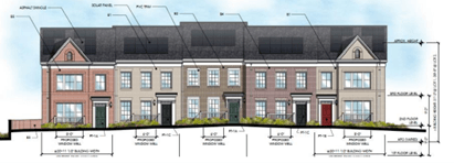 Graphic of townhome building design